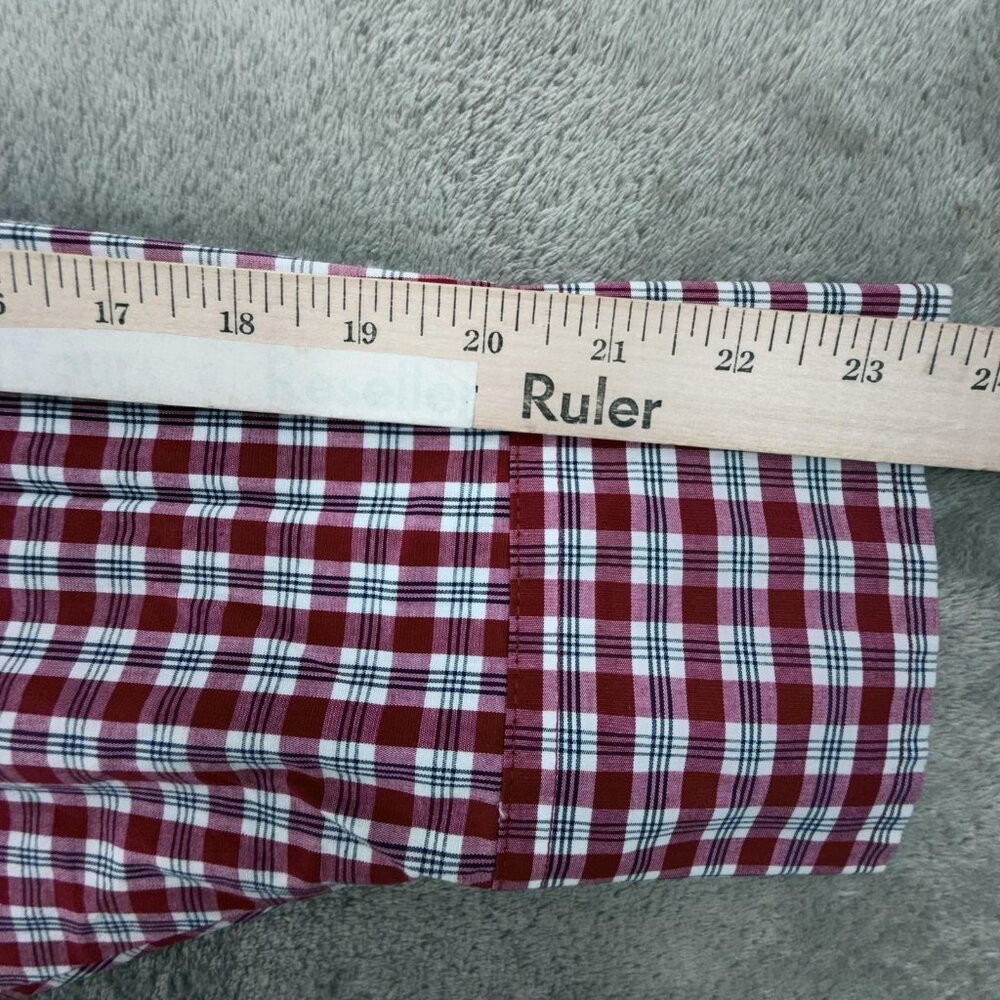 Vintage Wrangler Shirt Mens Big 4X Red Plaid Western Snap Button Long Sleeve - Picture 14 of 15